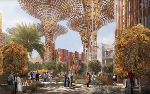 A closer look at Expo City Dubai’s eco-friendly features, including solar panels, energy-efficient transport, and green spaces.